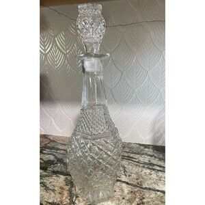 Pressed Glass Decanter VTG Hollywood Regency Gorpcore Granny core